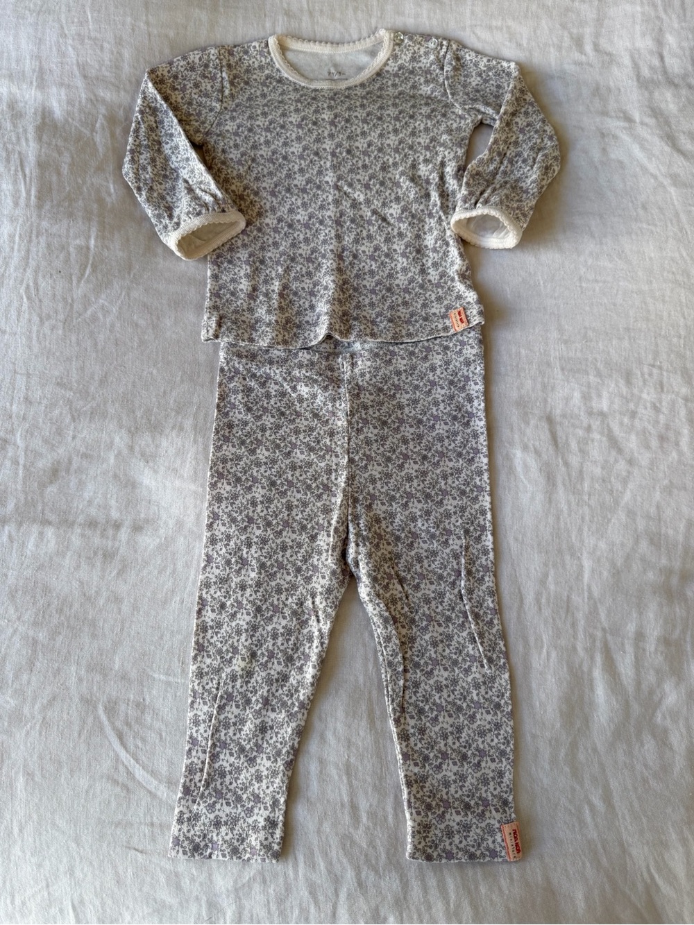 Noa Noa Floral Cotton Matching Shirt and Pants Set 9 Months